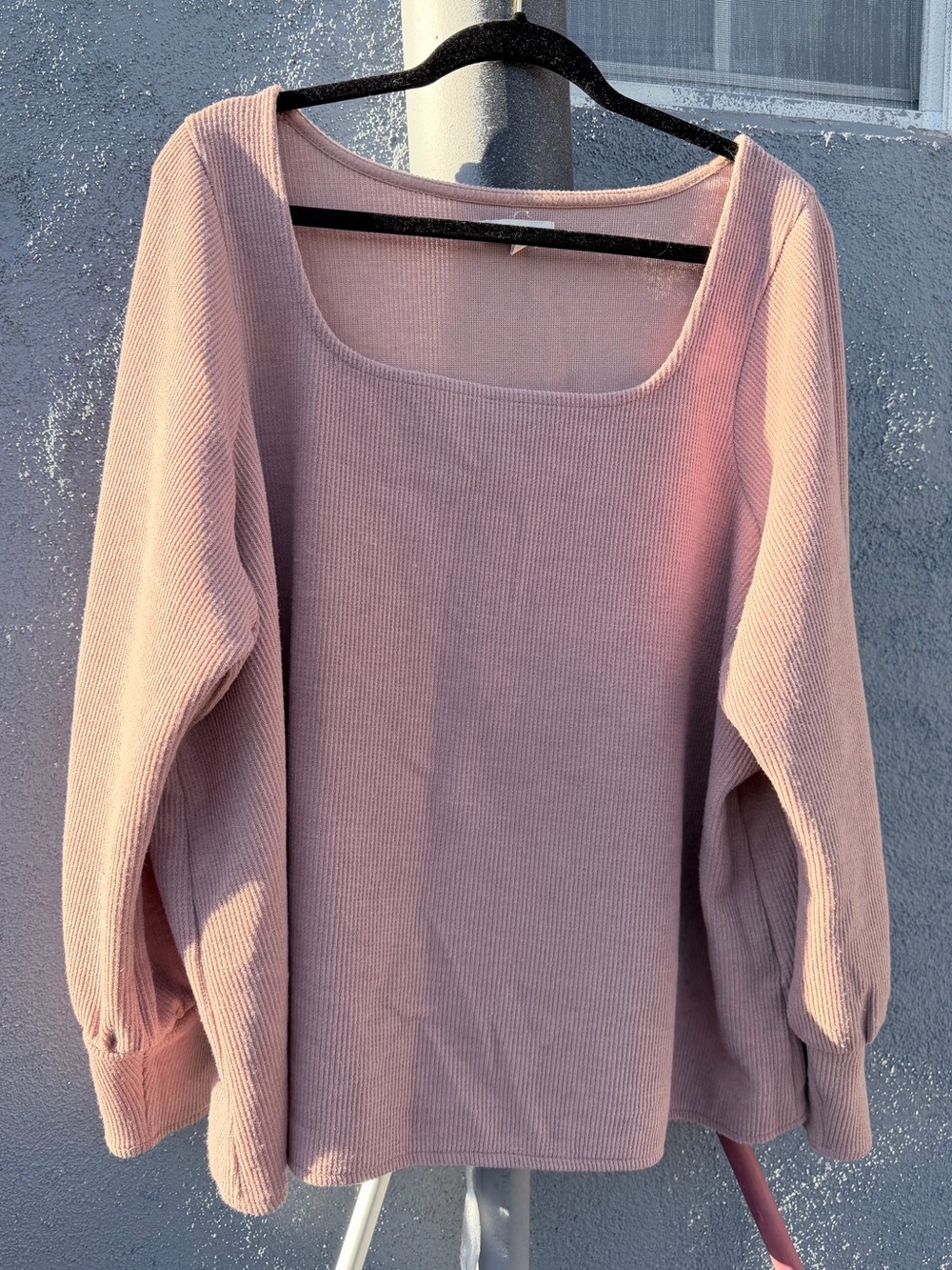 Madewell Pink Square-Neck Ribbed top